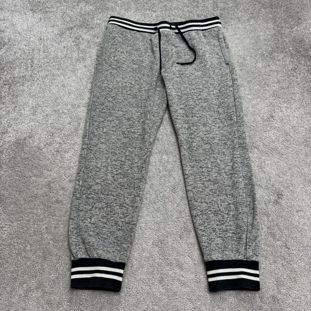 American Eagle Herringbone Joggers Mens Medium Gray Tapered Sweatpants Striped